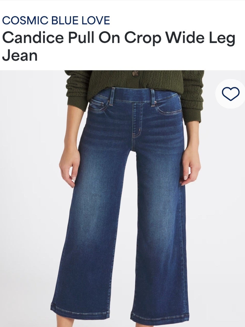 Candice Wide-Leg Crop Jeans in Cosmic Blue